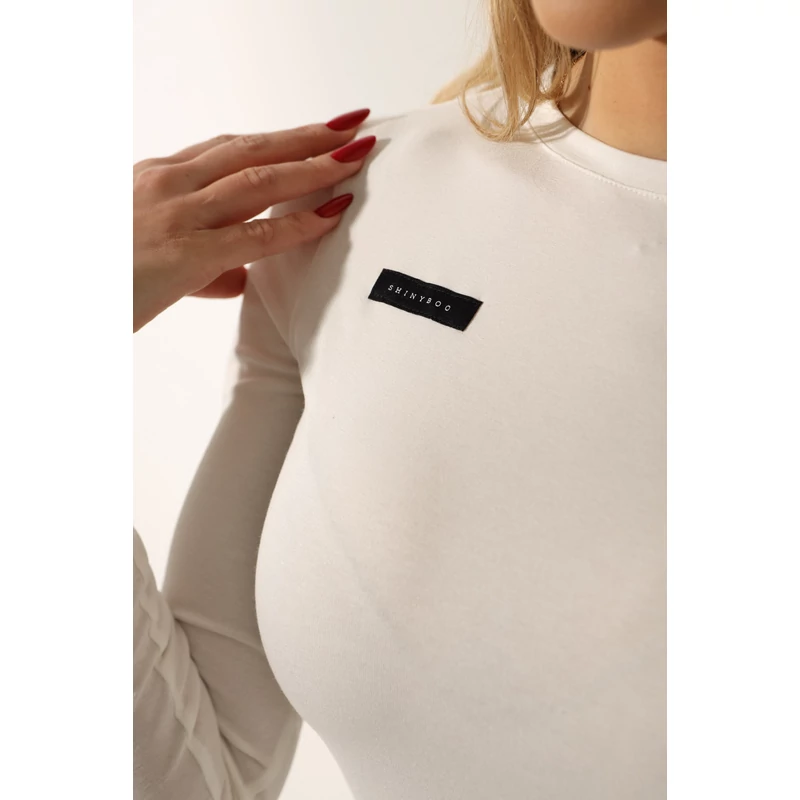 Signature Tie Long Sleeve Top- White