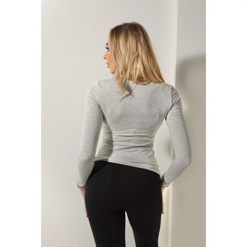 Signature Long Sleeve Top- Grey