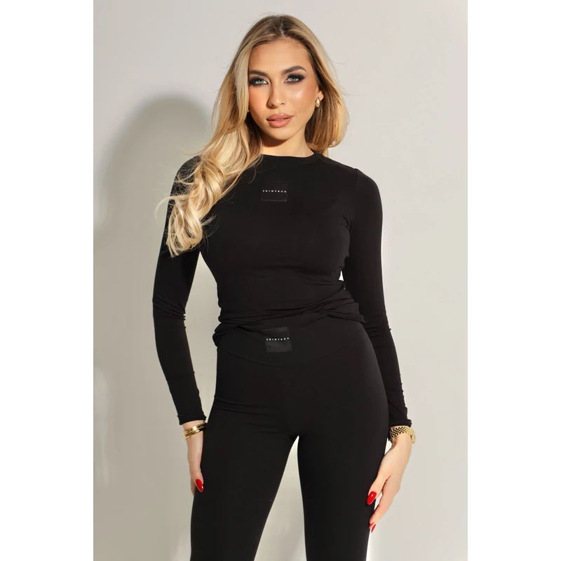 Signature Long Sleeve Top- Black